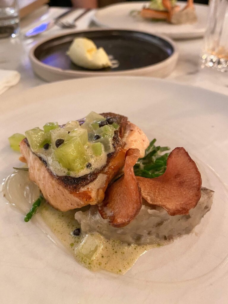 The most amazing Industrialised Fine Dining Experience: Six by Nico 6 Trout dish with smoked bone velour