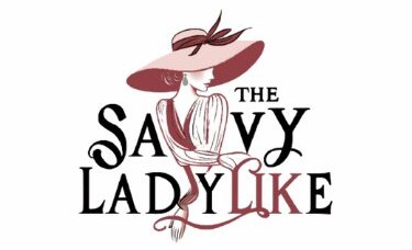 The Savvy Ladylike word split in the centre is an image of an elegant lady in an oversize hat